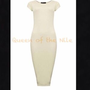 ✨Not available✨ "Basic" Midi Dress - Cream - S/M