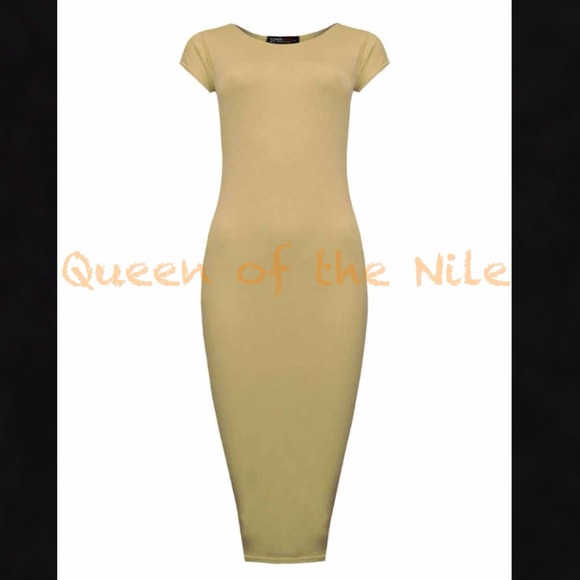 ✨SOLD✨ Basic" Midi Dress - Beige - L/XL