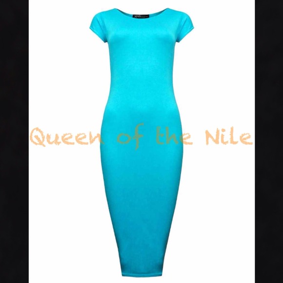 ✨SOLD✨ "Basic" Midi Dress - Turquoise - S/M