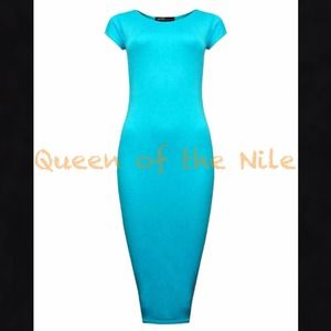 ✨SOLD✨ "Basic" Midi Dress - Turquoise - S/M