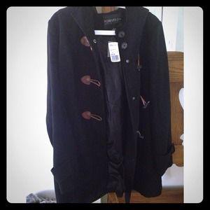 Forever 21 Black Peacoat / Overcoat