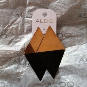 Gold and black Triangle earrings