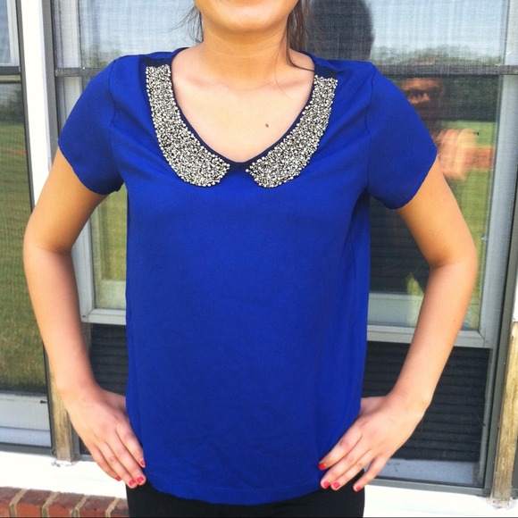 Sold Royal blue Peter Pan blouse