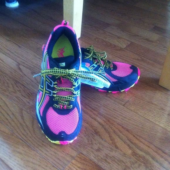 ASICS Shoes - ASICS GEL SHOES , pink , black and yellow