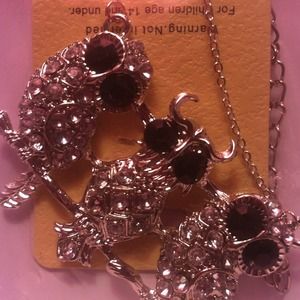 Brand new!! Light silver owl pendant!!