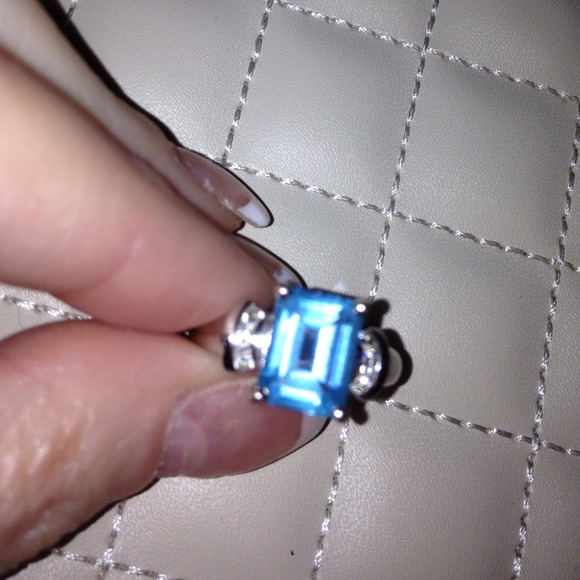 Genuine blue topaz & diamond white was$350 - Picture 2 of 3