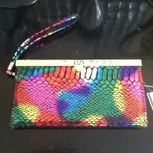 Multi-Color Faux Snake Skin Clutch Multi-Color Faux Snake Skin Clutch