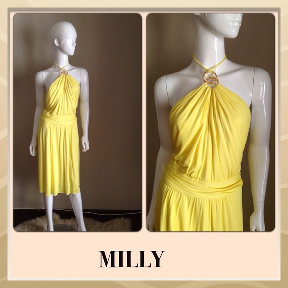Milly Dresses & Skirts - Reserved Sunshine Yellow Halter Milly  dress