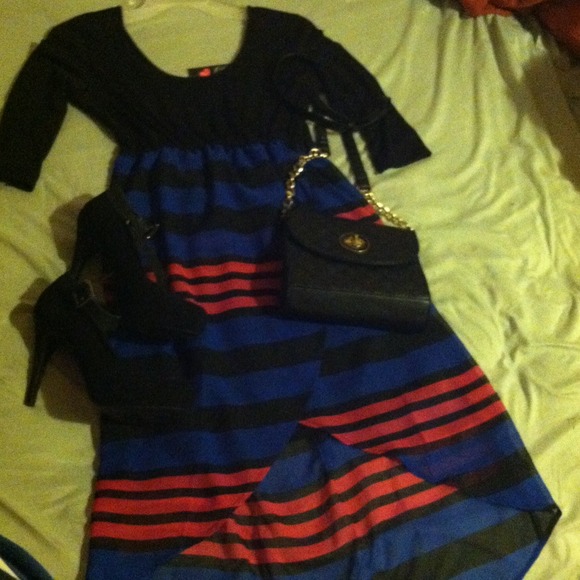 Bold sexy asymmetrical dress