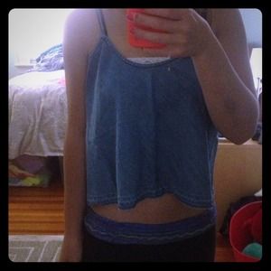 Free People size S denim cropped tank top
