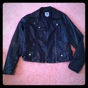 Black real leather jacket