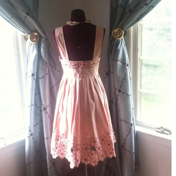 Light Coral with Red Floral Details Dress - Picture 2 of 4