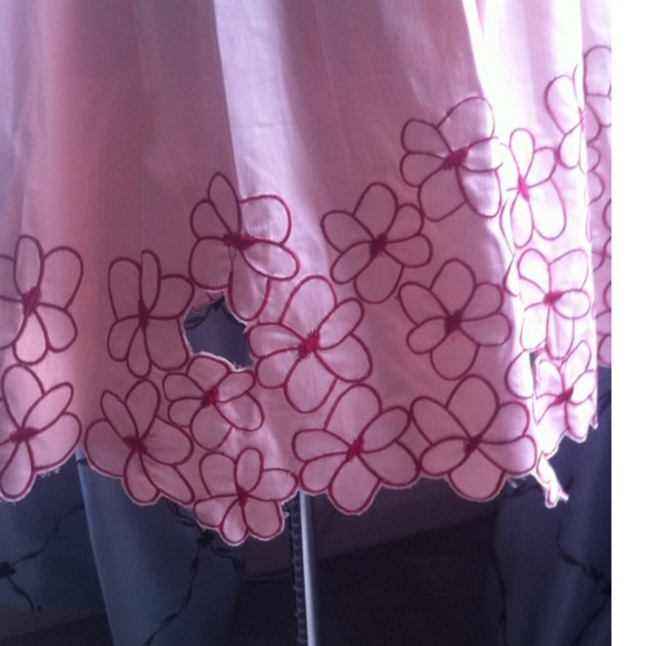 Light Coral with Red Floral Details Dress - Picture 4 of 4