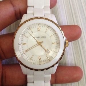 White and gold Michael Kors watch