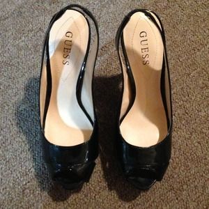 Authentic black Guess heels size 7