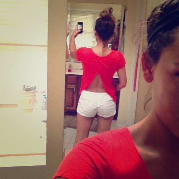 Coral open back top