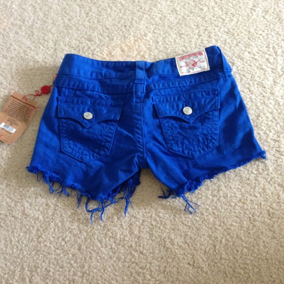 Sold!!! True religion kiera cutoff shorts royal bl