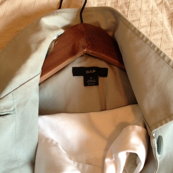 Gap light minty blue trench coat - Picture 2 of 3
