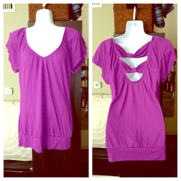 Purple tee with lovely bows in back
