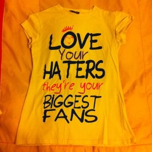 Yellow Rue 21 shirt.