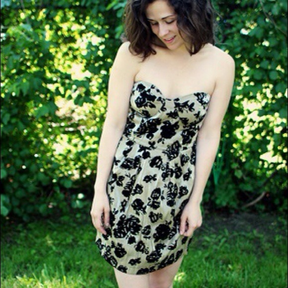 Floral Strapless Dress (size L)