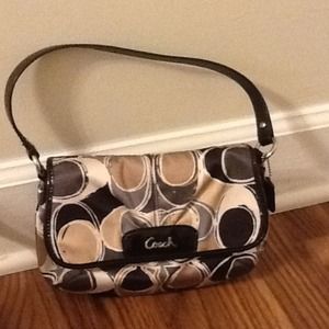 REDUCED! Grey tan black Coach bag