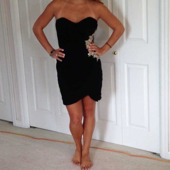 Authentic La Femme short black cocktail dress