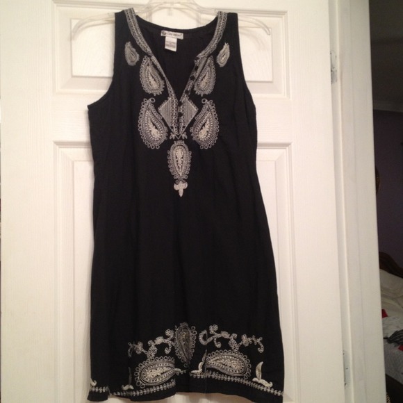 Cute black embroidered dress