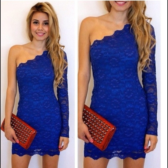 Colbalt lace dress