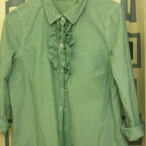 Green strip button up