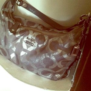 Silver coach medium hobo bag