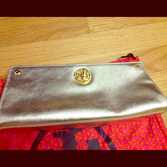 Tory Burch Gold Austin Clutch