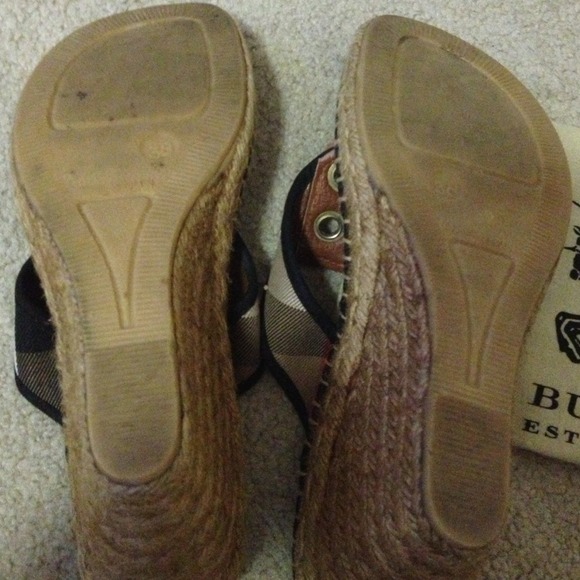 SOLD Burberry Wedge Sandals Sz. 7.5/38 - Picture 3 of 3