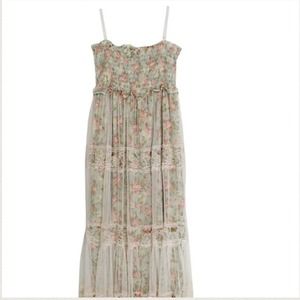 Mint Floral & Lace Maxi Dress