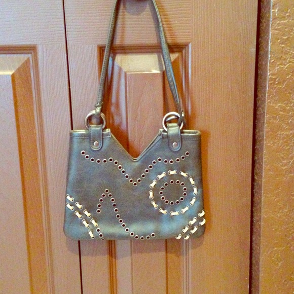 Small brown faux leather purse