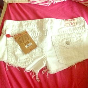True religion cut off shorts.