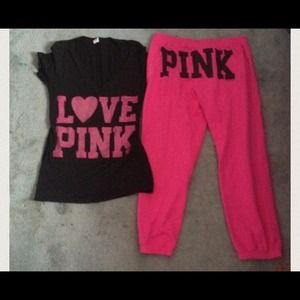 Victoria secret tshirt capris bundle💖💖💖
