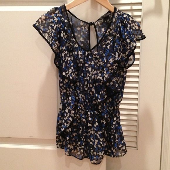 Sheer Ruffle and Peplum Top