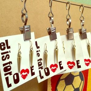 Handmade gold spike earrings