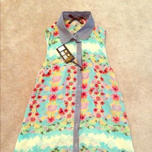 🚫Bundle trade🚫Colorful chiffon high-low top!