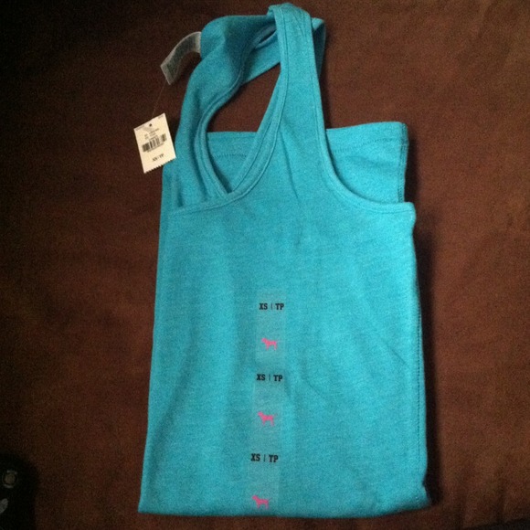 VS PINK teal racerback tank Sz XS
