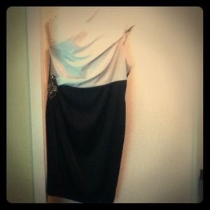 Black and white cocktail dress