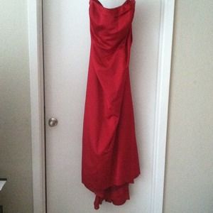 Apple (red) strapless gown