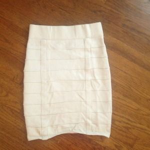 Forever 21 cream bandage skirt