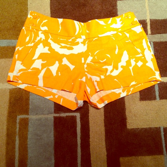 J.CREW bright orange shorts.