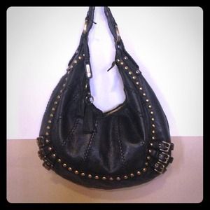XL studded black Isabella Fiore hobo
