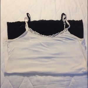 Black & White Lace Trimmed Tanks!