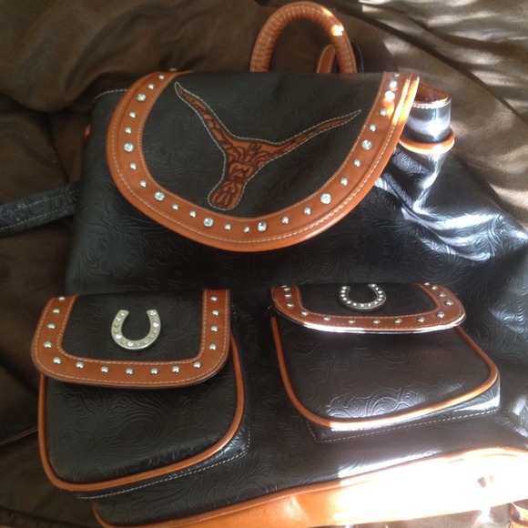 leather longhorn backpack