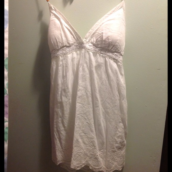 halter neck white sundress