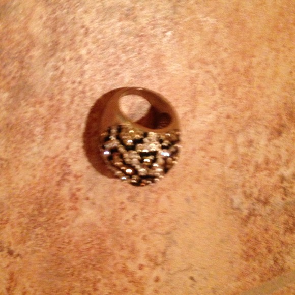Golden leopard print ring